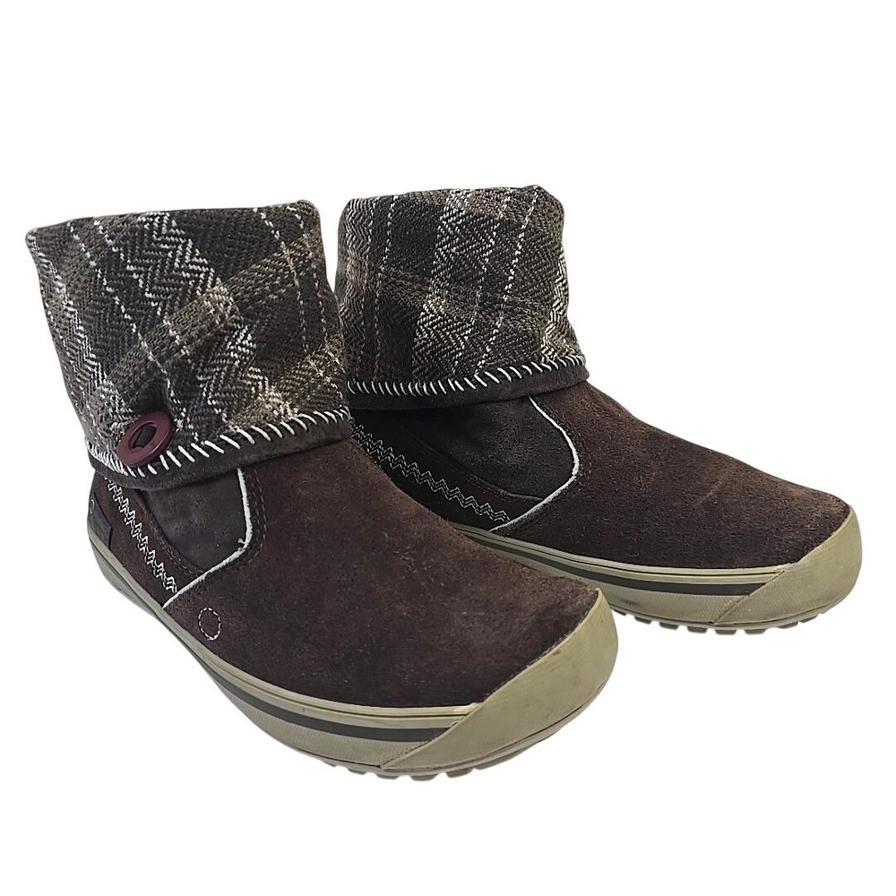 Smart Wool  Timberland Women's 6.5‎ Suede Plaid Roll Down Button Boots